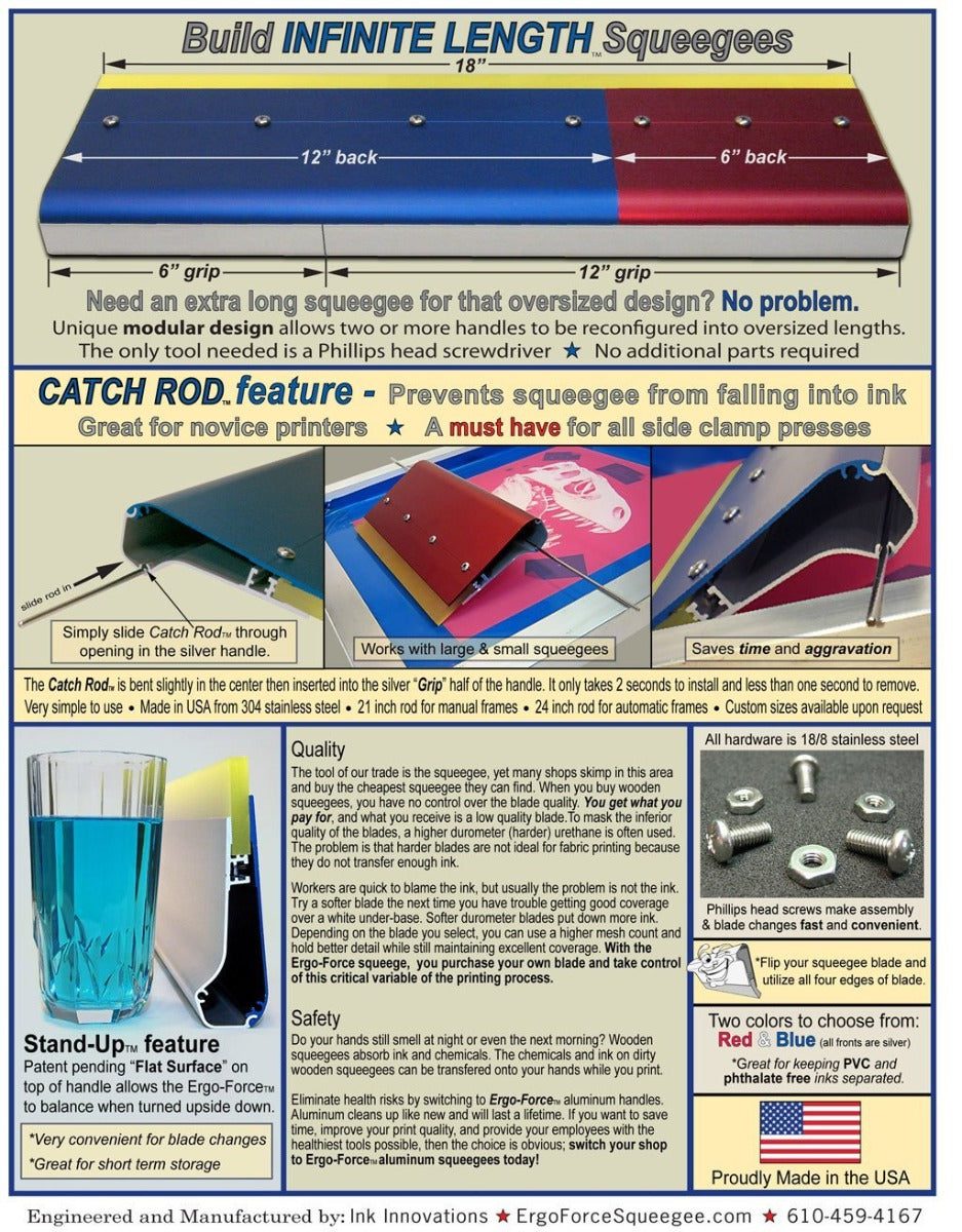 Ergo Force Squeegee Handle – 90 Durometer for Maximum Precision & Control