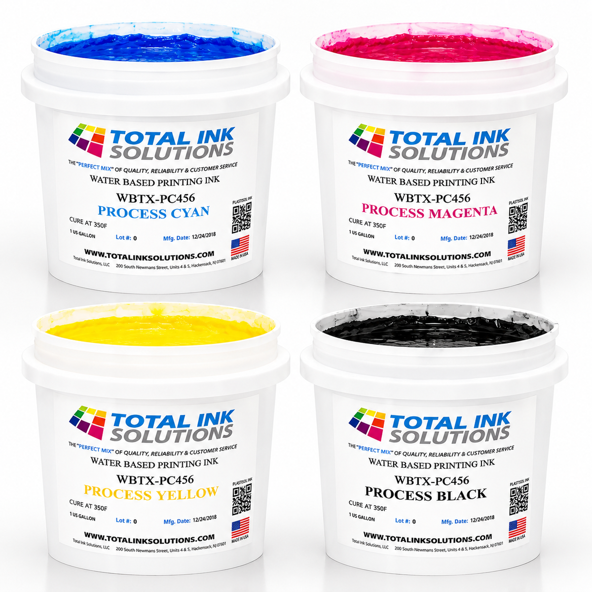 Four Color Process Water-Based Ink – CMYK Set – Soft Hand