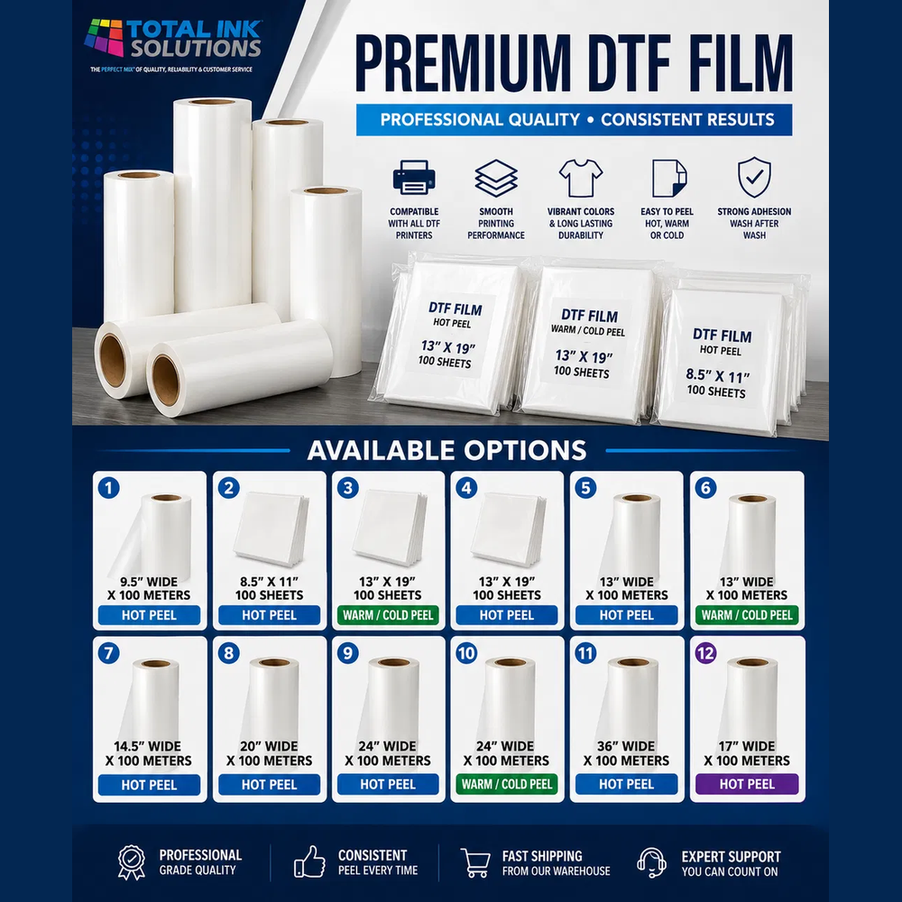DTF Hot Peel Transfer Film – Sheets & Rolls